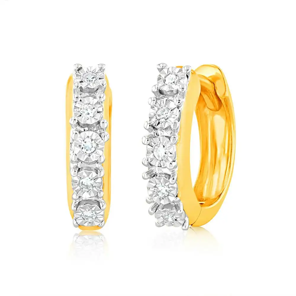 Luminesce Lab Grown Diamond Hoop Earrings in 9ct Yellow Gold