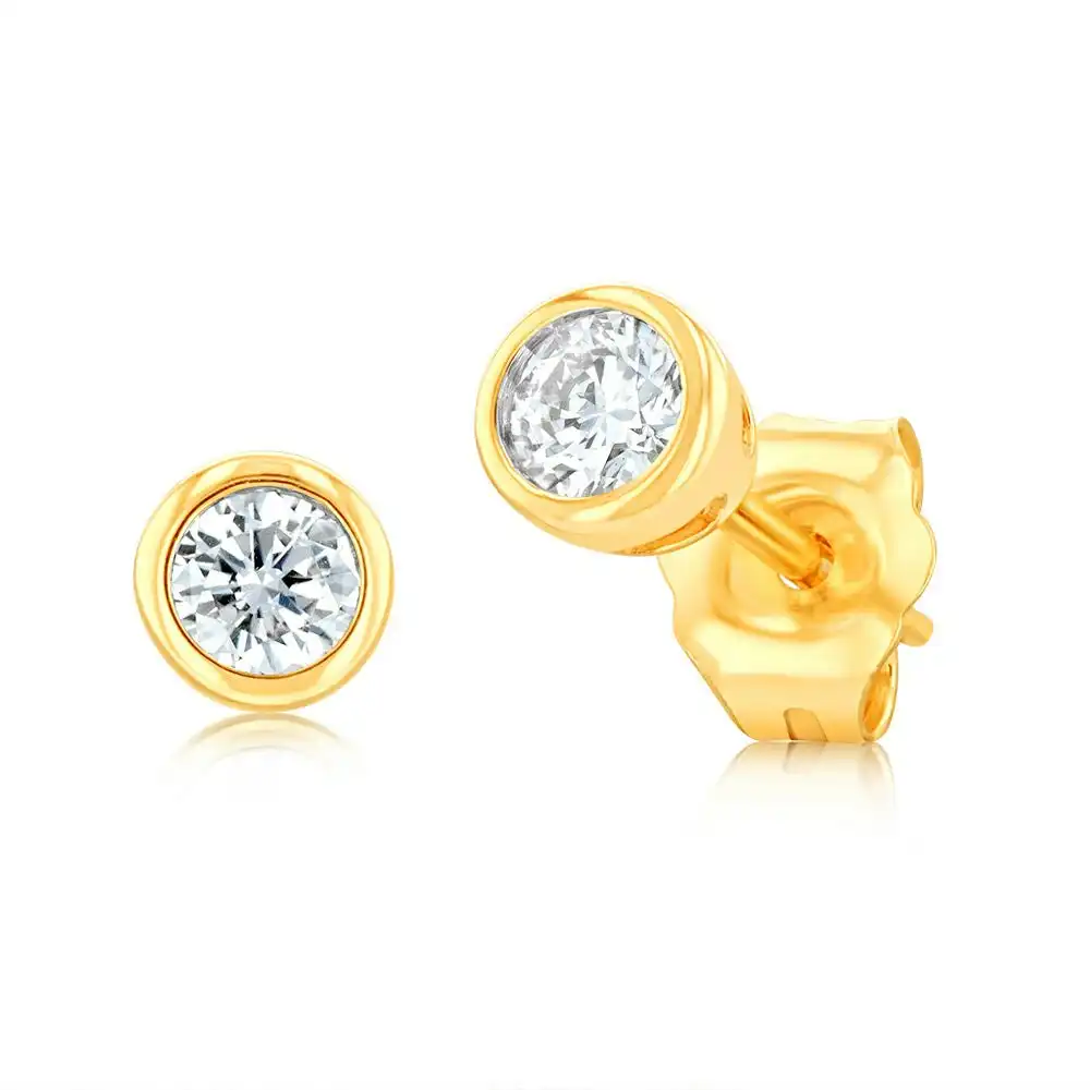 Luminesce Lab Grown 1/5 Carat Diamond Bezel Set Stud Earrings