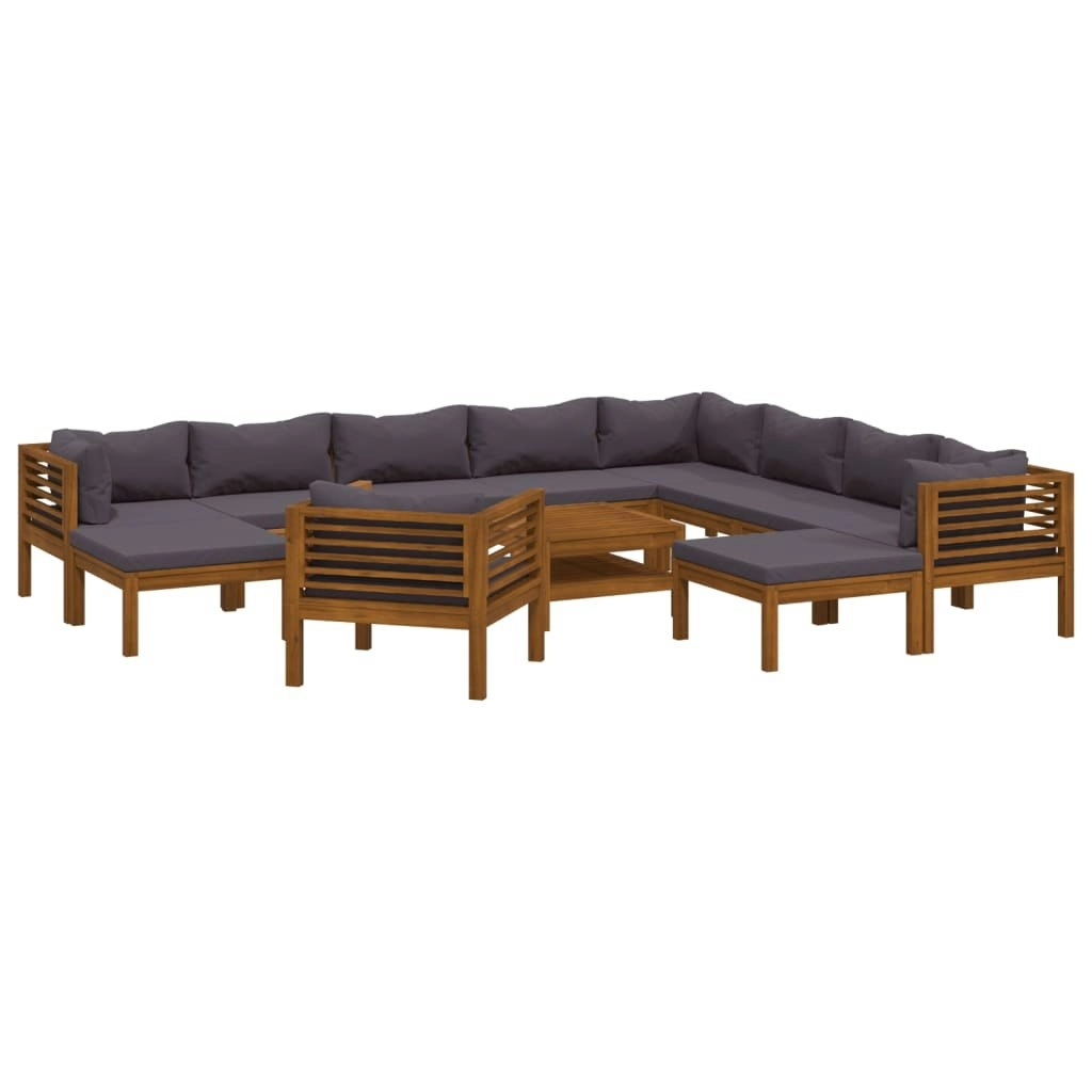 12 Piece Garden Lounge Set with Cushion Solid Acacia Wood 3086911