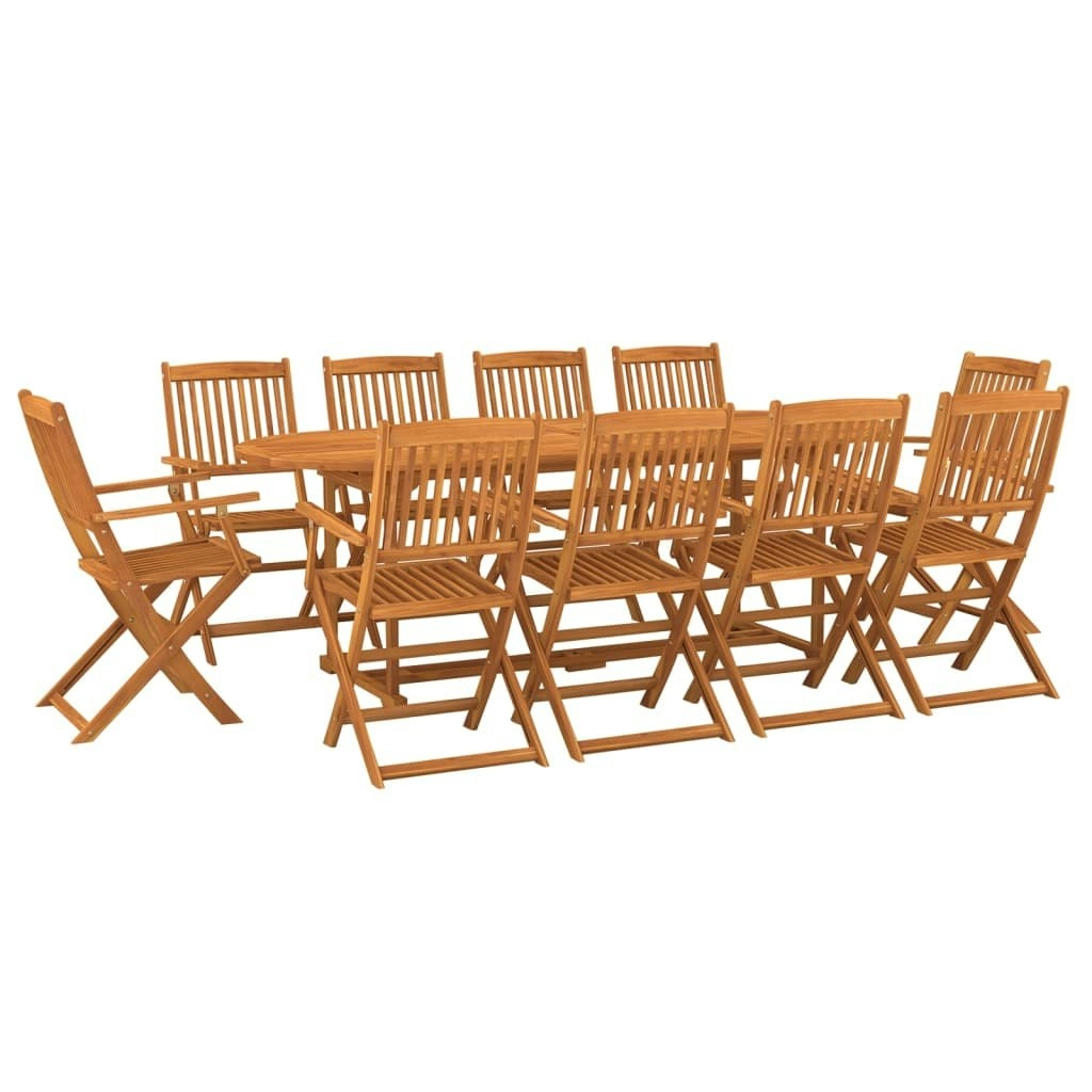 11 Piece Garden Dining Set 220x90x75 cm Solid Wood Acacia 3086975