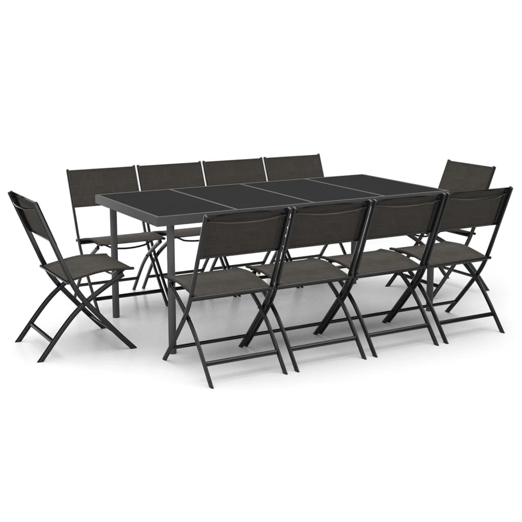 11 Piece Outdoor Dining Set Steel 3073510