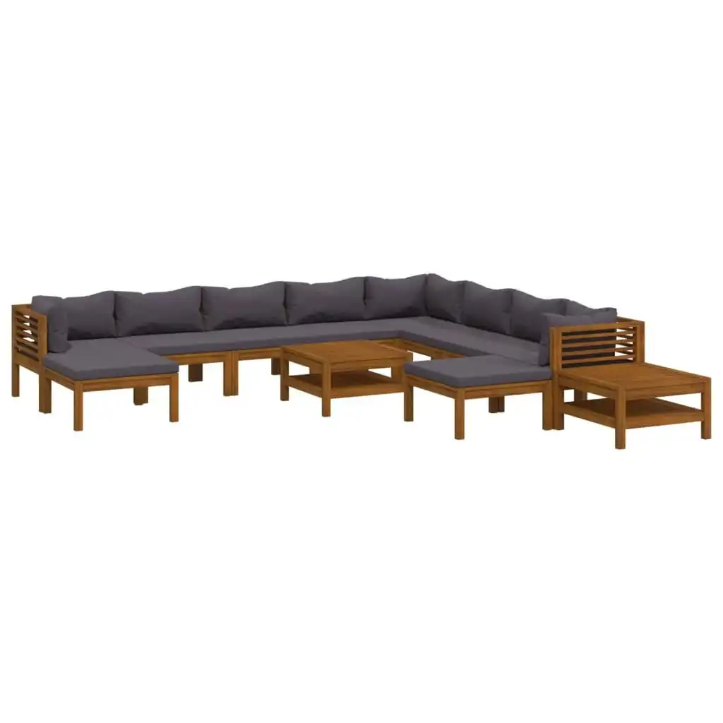 12 Piece Garden Lounge Set with Cushion Solid Acacia Wood 3086912