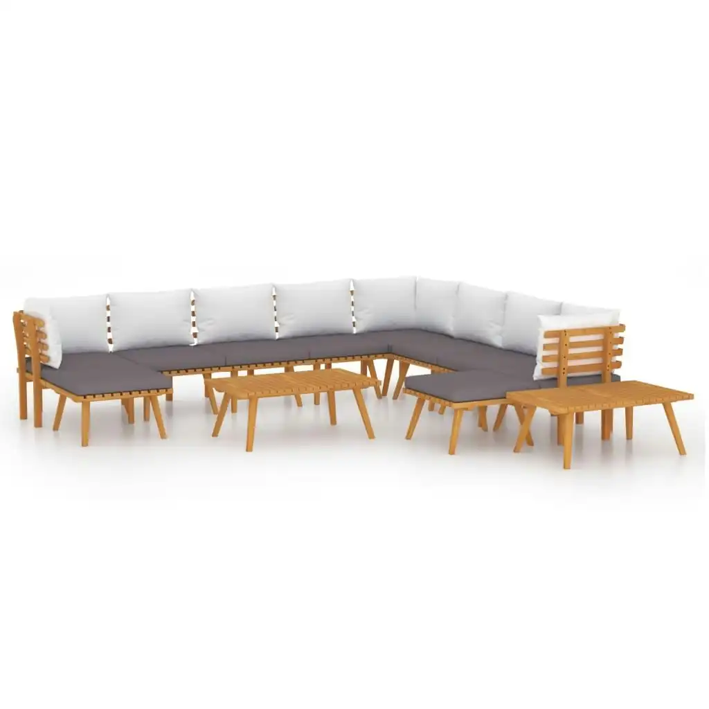 12 Piece Garden Lounge Set with Cushions Solid Wood Acacia 3087021