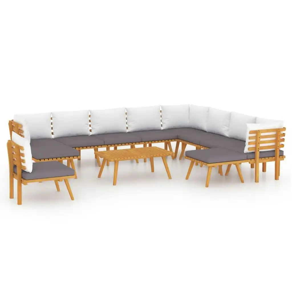 12 Piece Garden Lounge Set with Cushions Solid Wood Acacia 3087020