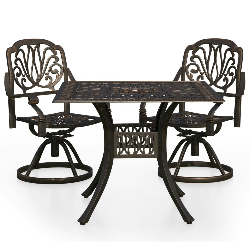 3 Piece Bistro Set Cast Aluminium Bronze 3070595