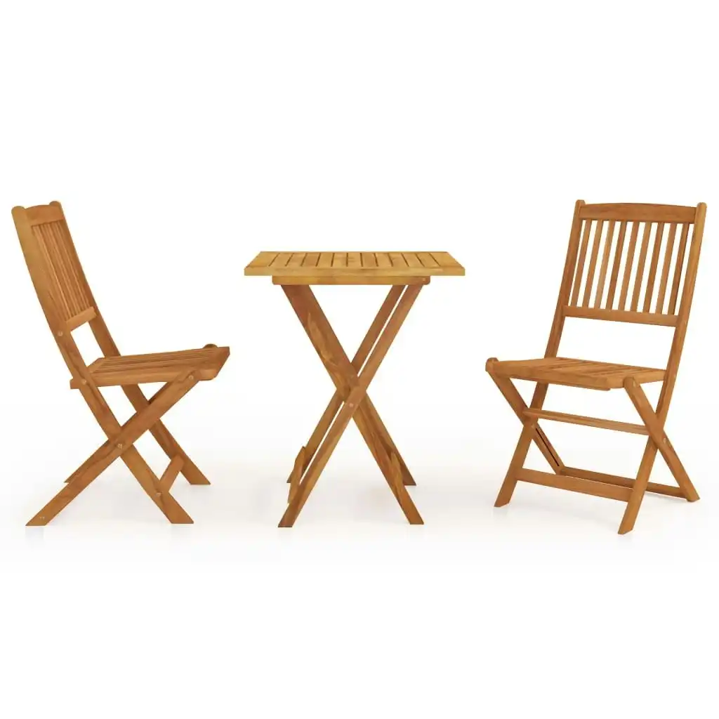 3 Piece Folding Garden Dining Set Solid Acacia Wood 3058254