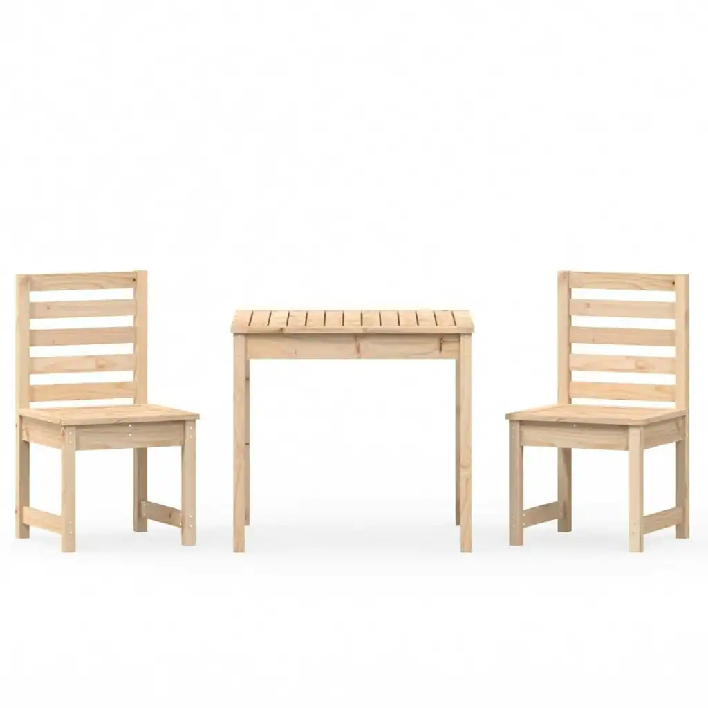 3 Piece Garden Bistro Set Solid Wood Pine 3154671