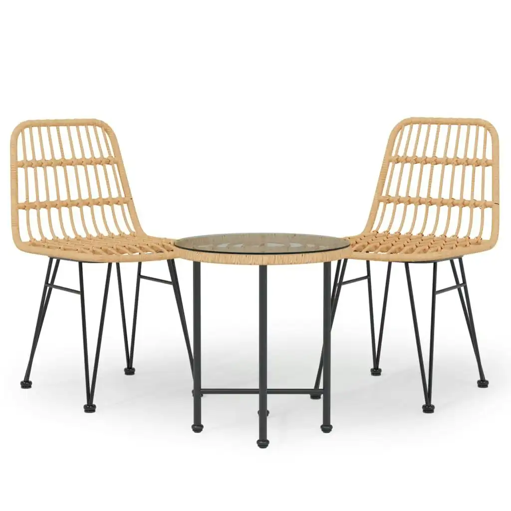 3 Piece Garden Dining Set Poly Rattan 3157831