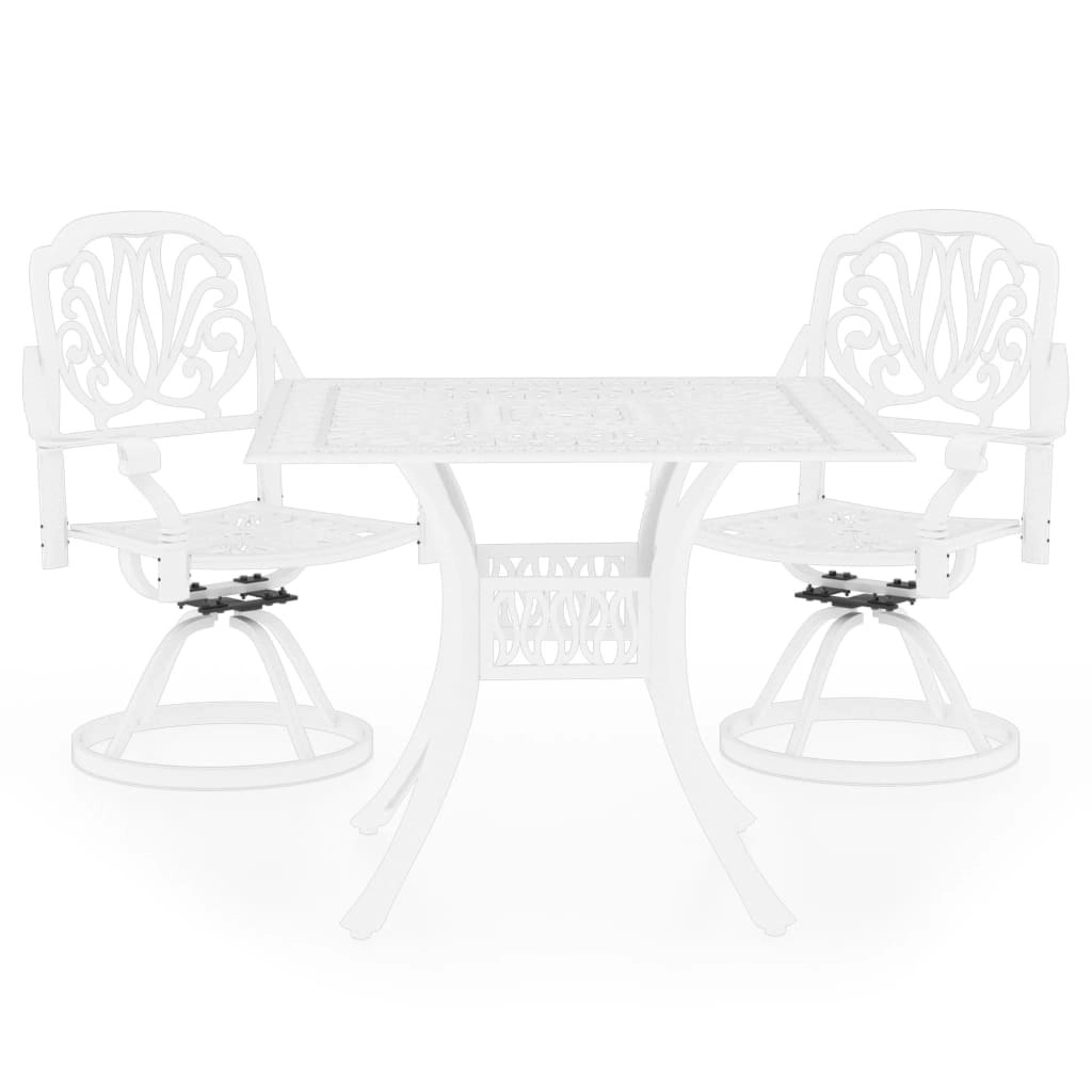 3 Piece Bistro Set Cast Aluminium White 3070597