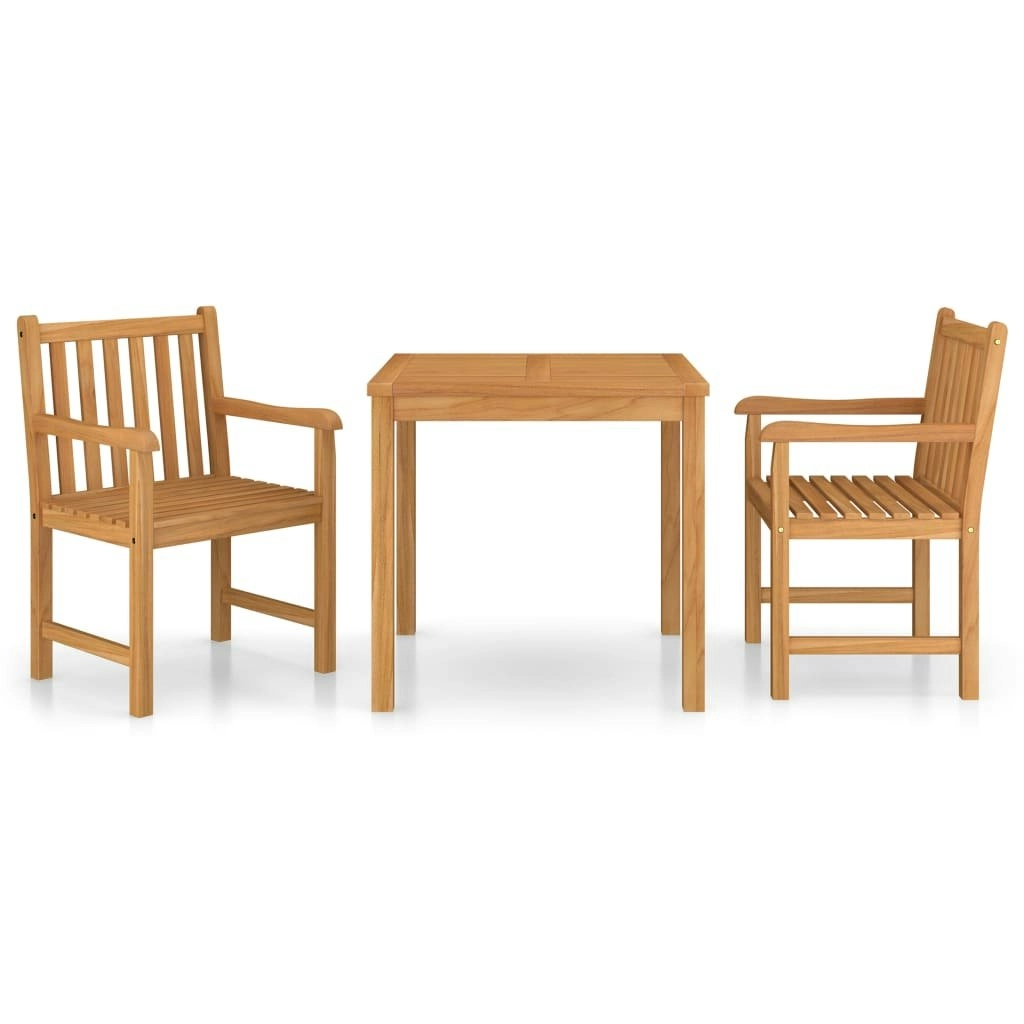 3 Piece Garden Dining Set Solid Teak Wood 3059923