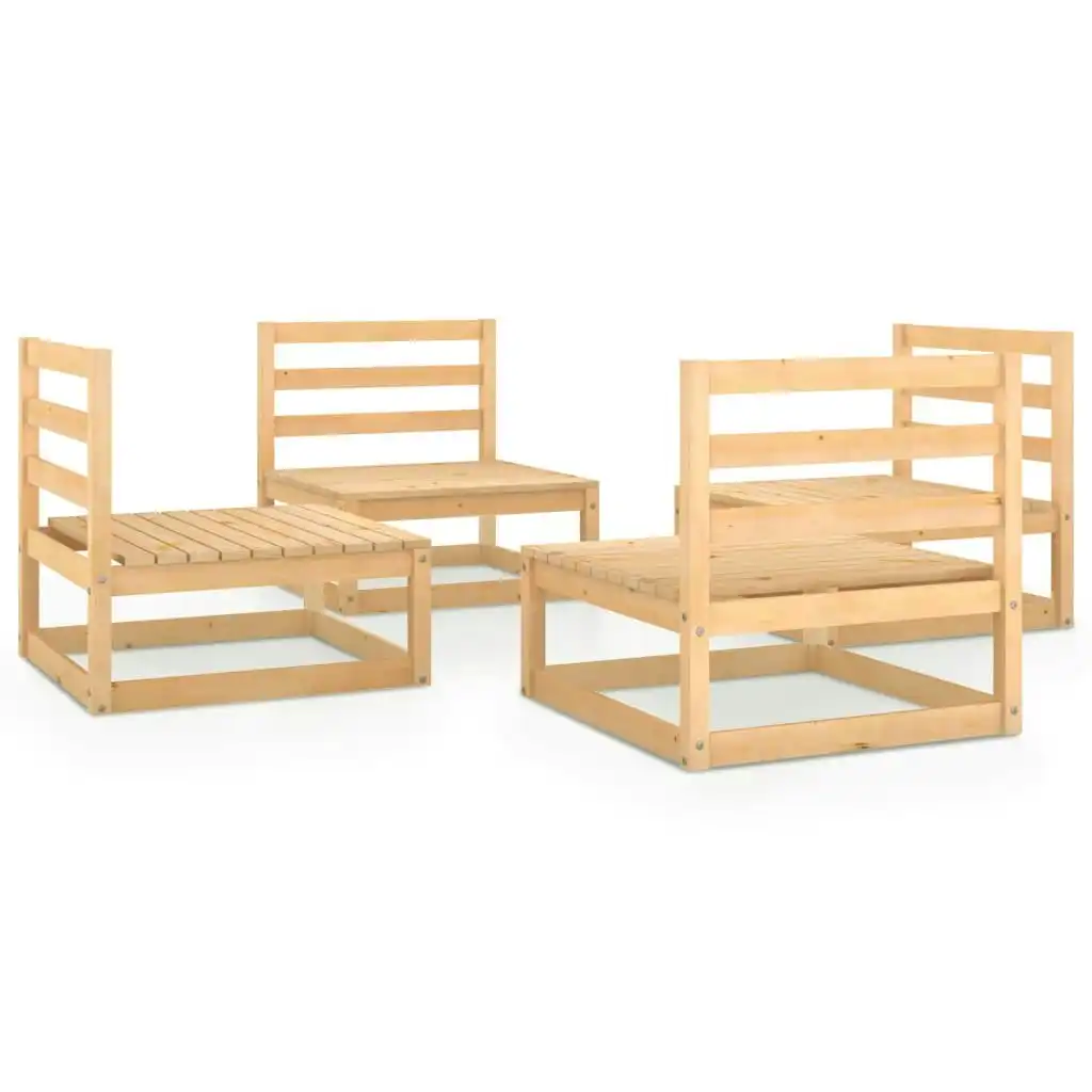 4 Piece Garden Lounge Set Solid Pinewood 3075259