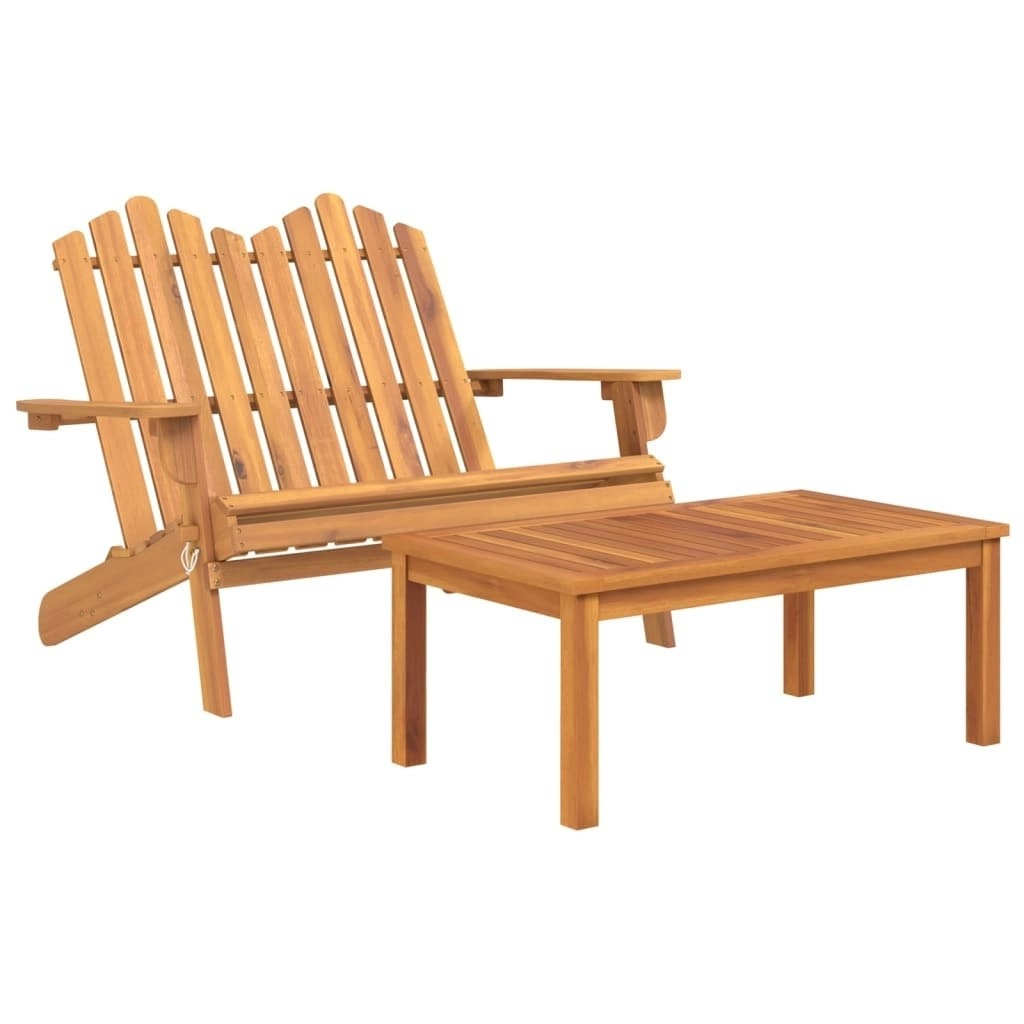 2 Piece Adirondack Garden Lounge Set Solid Wood Acacia 360041