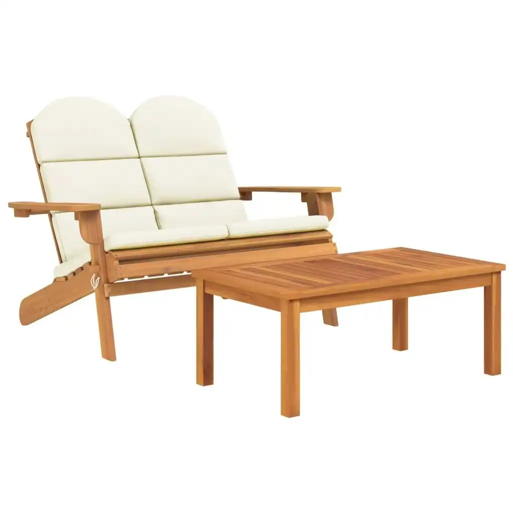 2 Piece Adirondack Garden Lounge Set Solid Wood Acacia 360042