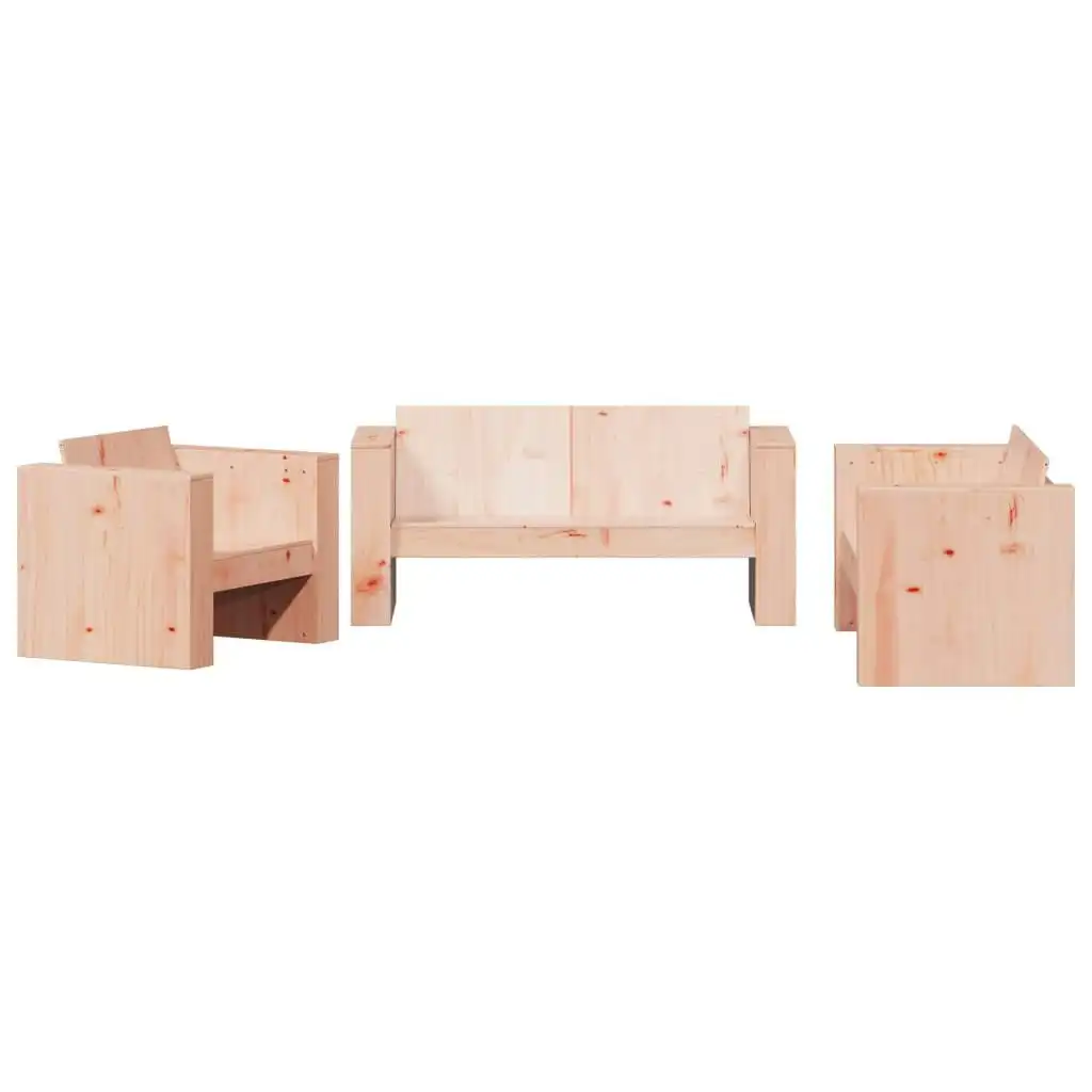 2 Piece Garden Lounge Set Solid Wood Douglas 3216899