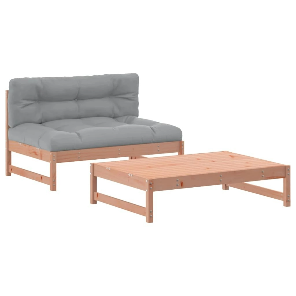 2 Piece Garden Lounge Set with Cushions Solid Wood Douglas 3186107