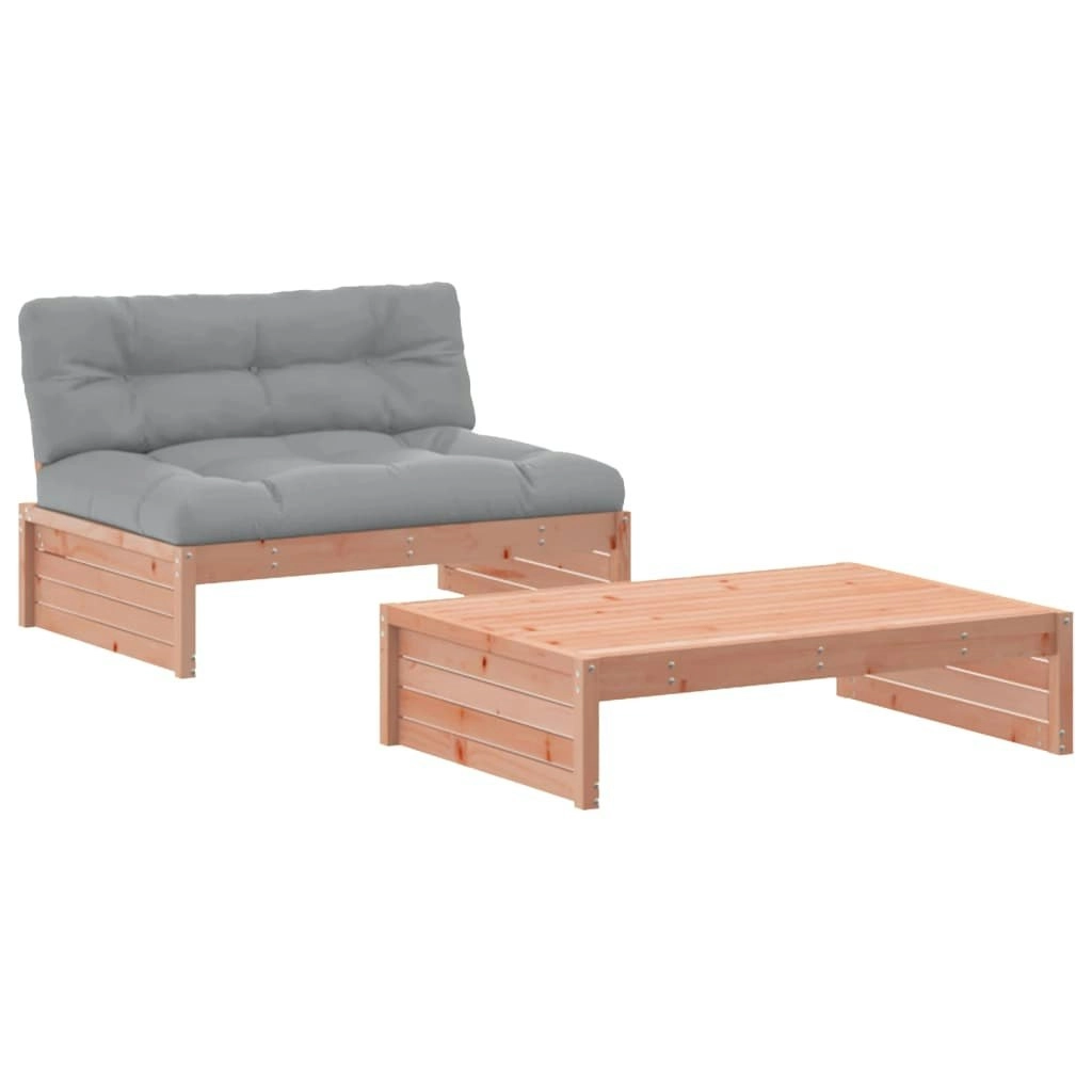 2 Piece Garden Lounge Set with Cushions Solid Wood Douglas 3186135