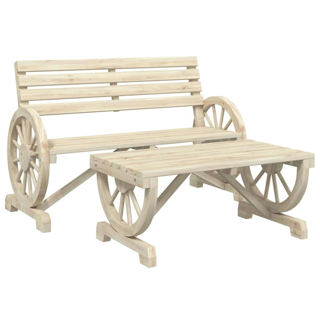 2 Piece Garden Lounge Set Solid Wood Fir 365105