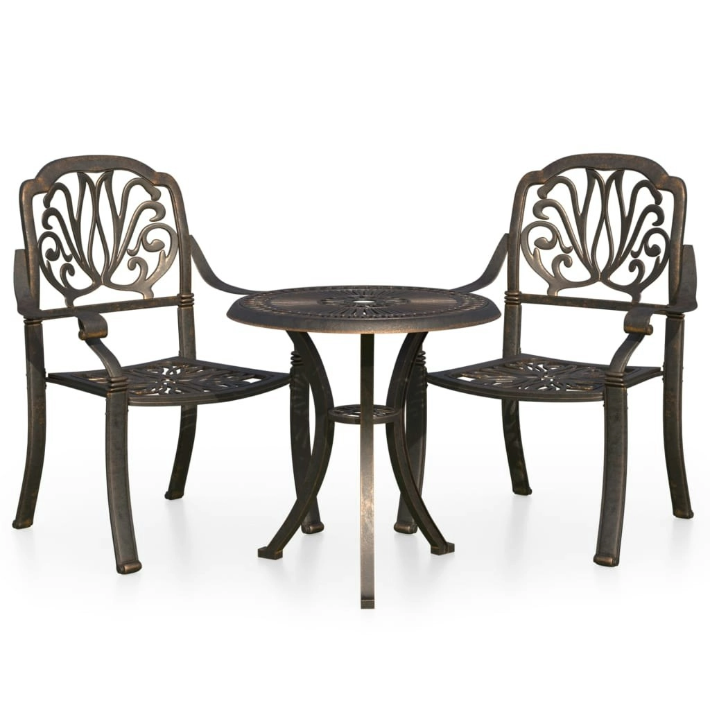 3 Piece Bistro Set Cast Aluminium Bronze 3070565