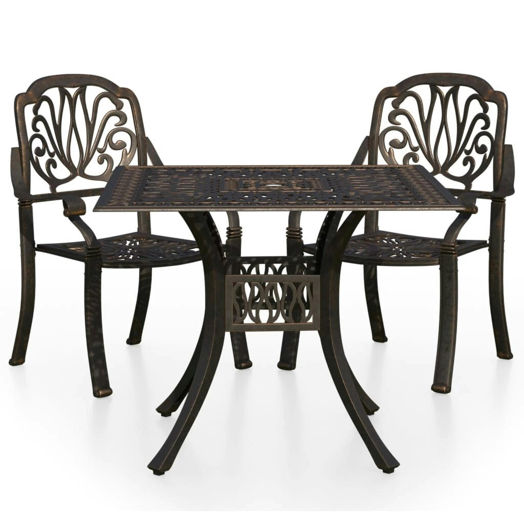 3 Piece Bistro Set Cast Aluminium Bronze 3070577