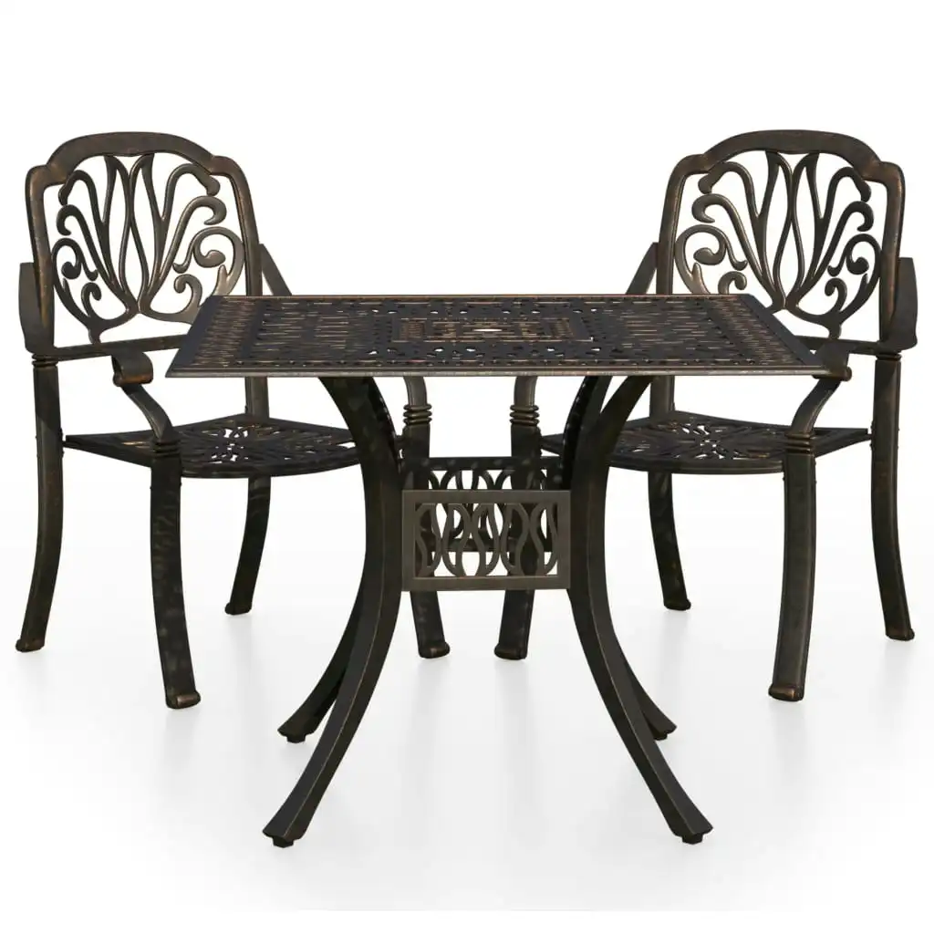 3 Piece Bistro Set Cast Aluminium Bronze 3070577