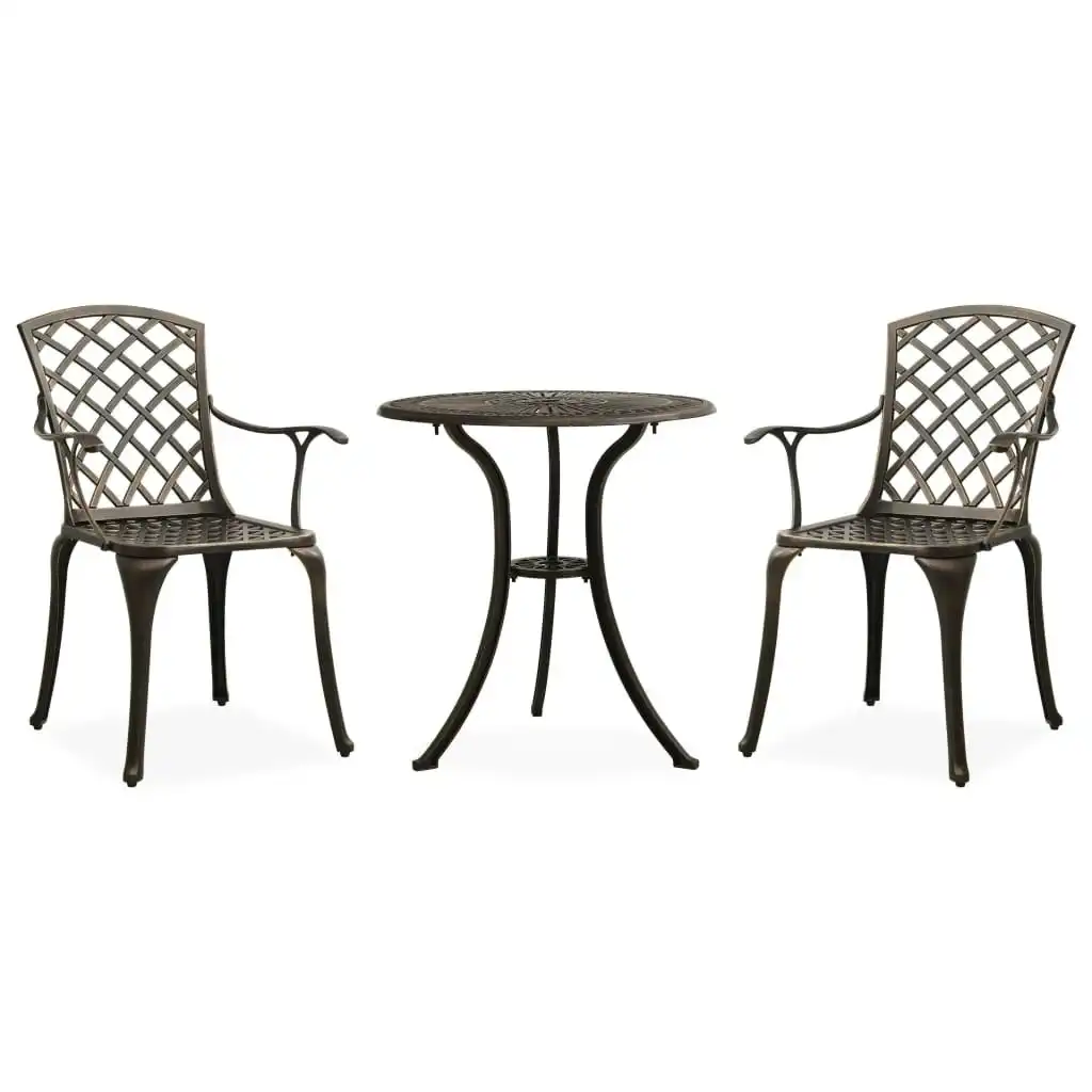 3 Piece Bistro Set Cast Aluminium Bronze 315591