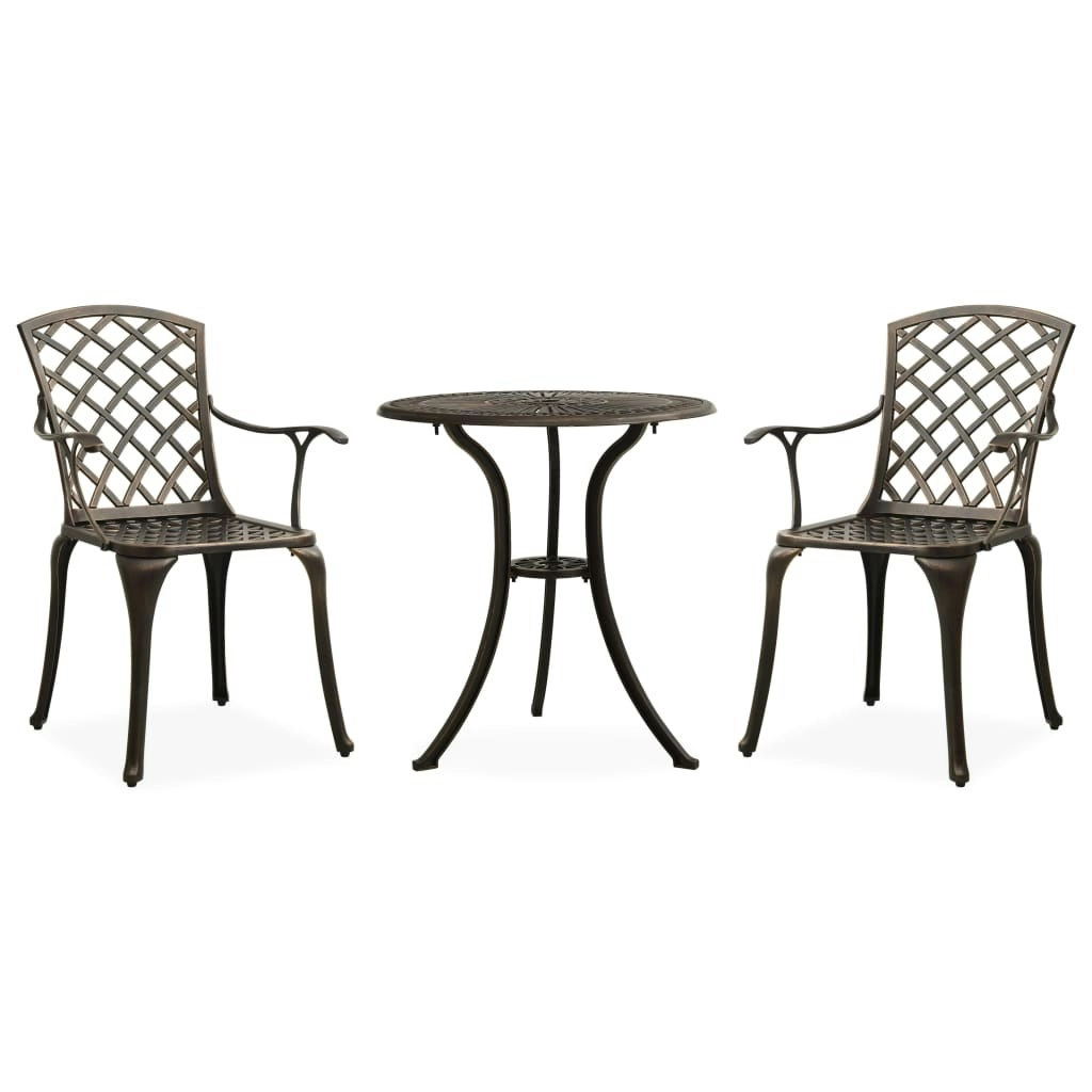 3 Piece Bistro Set Cast Aluminium Bronze 315591