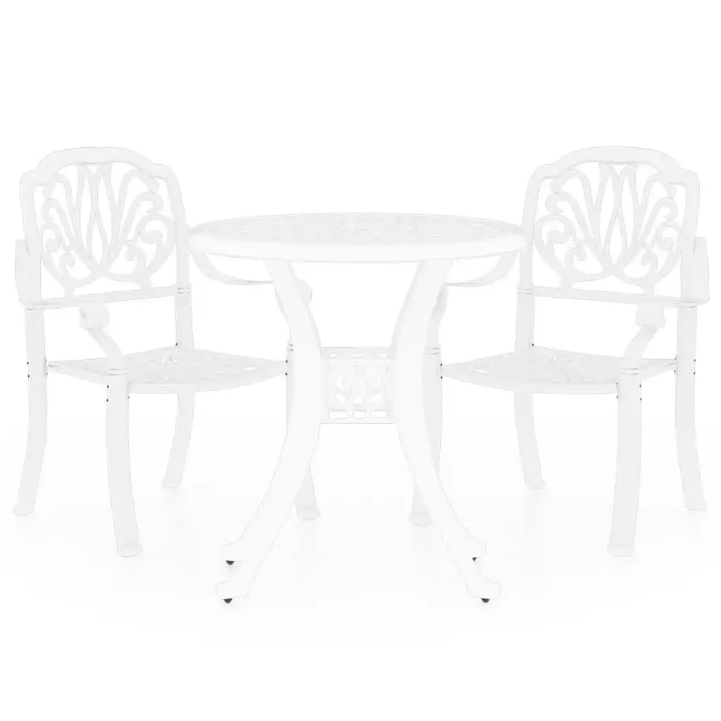 3 Piece Bistro Set Cast Aluminium White 3070573