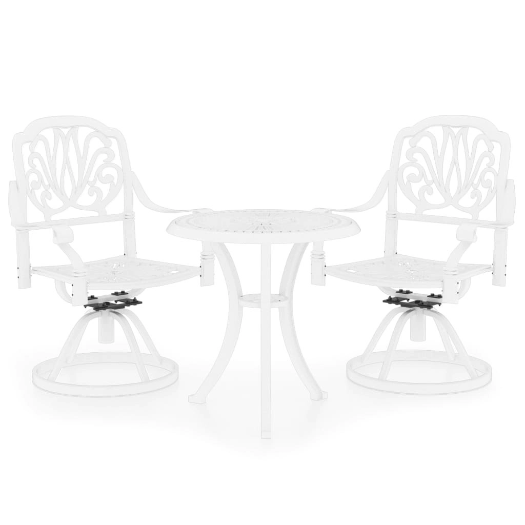 3 Piece Bistro Set Cast Aluminium White 3070570