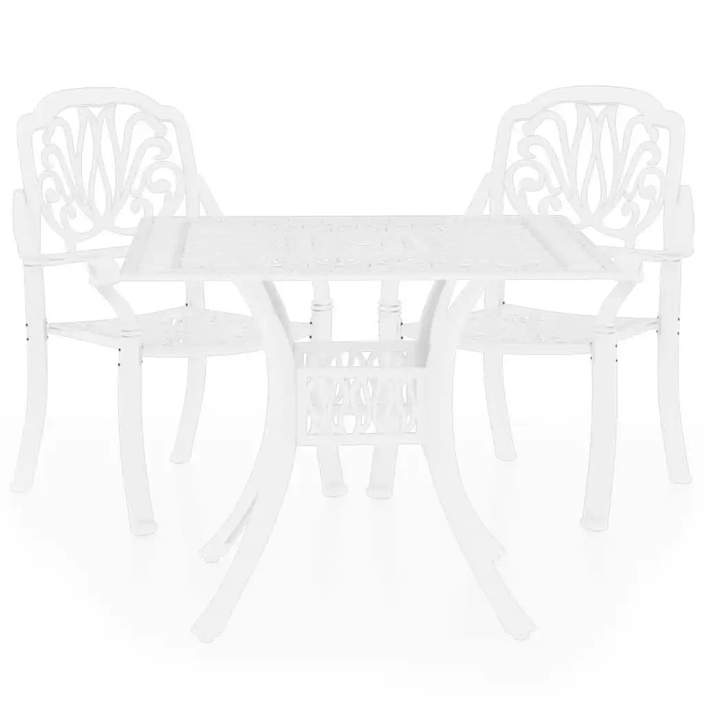 3 Piece Bistro Set Cast Aluminium White 3070579