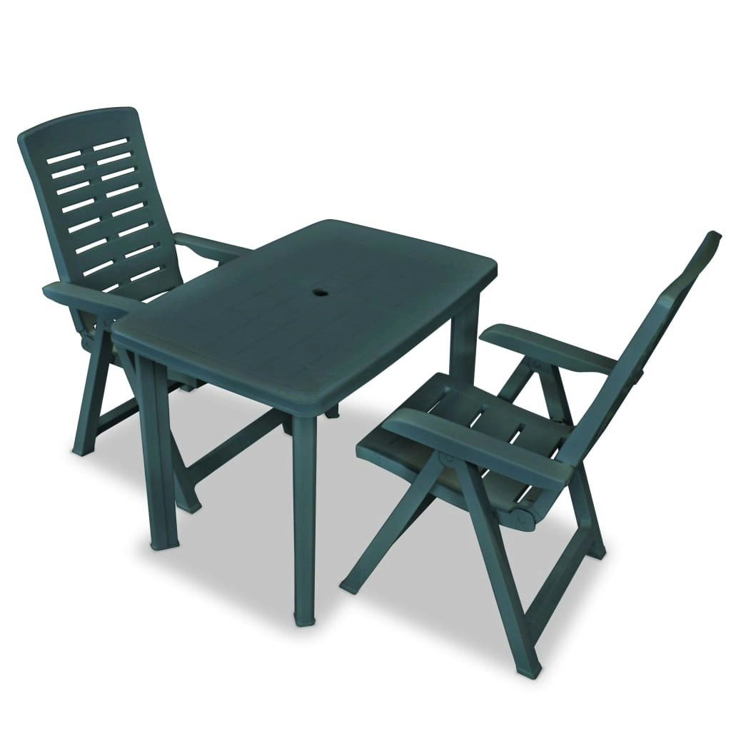 3 Piece Bistro Set Plastic Green 275078