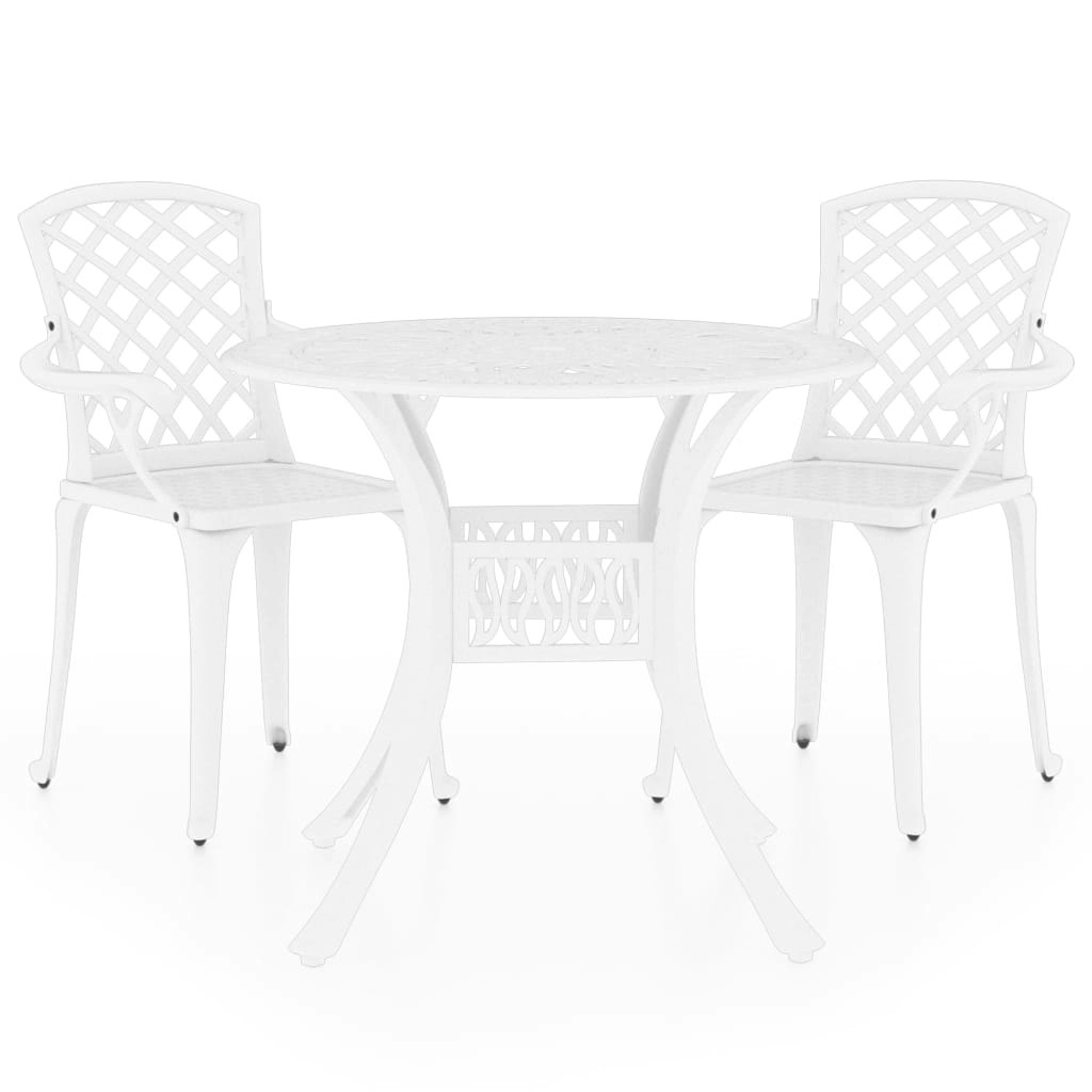 3 Piece Bistro Set Cast Aluminium White 3070585