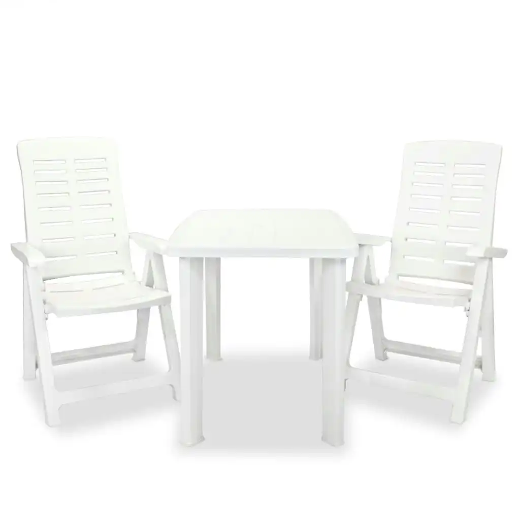 3 Piece Bistro Set Plastic White 275073