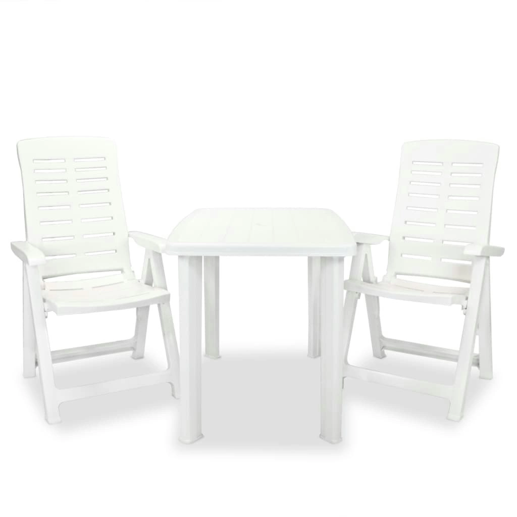 3 Piece Bistro Set Plastic White 275073