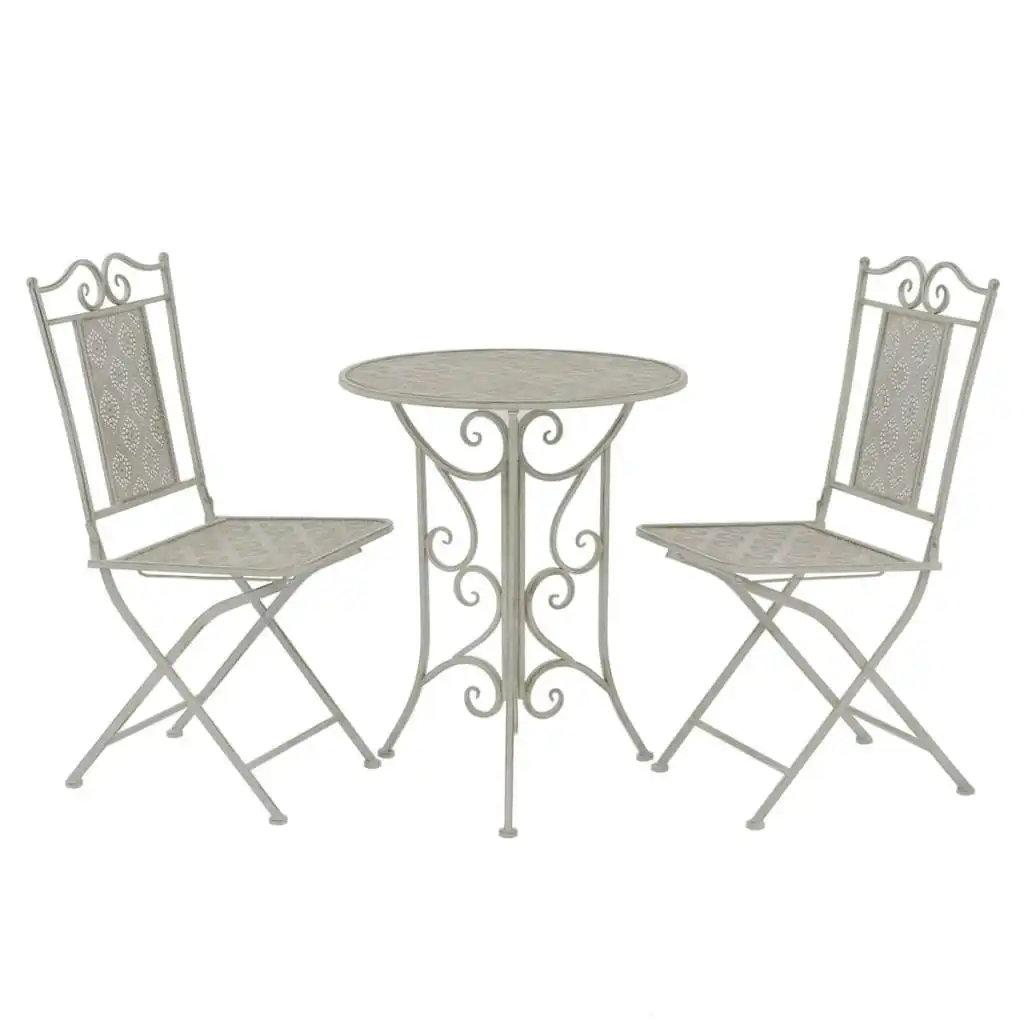 3 Piece Bistro Set Steel Grey 43153