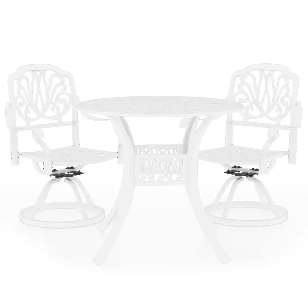 3 Piece Bistro Set Cast Aluminium White 3070594