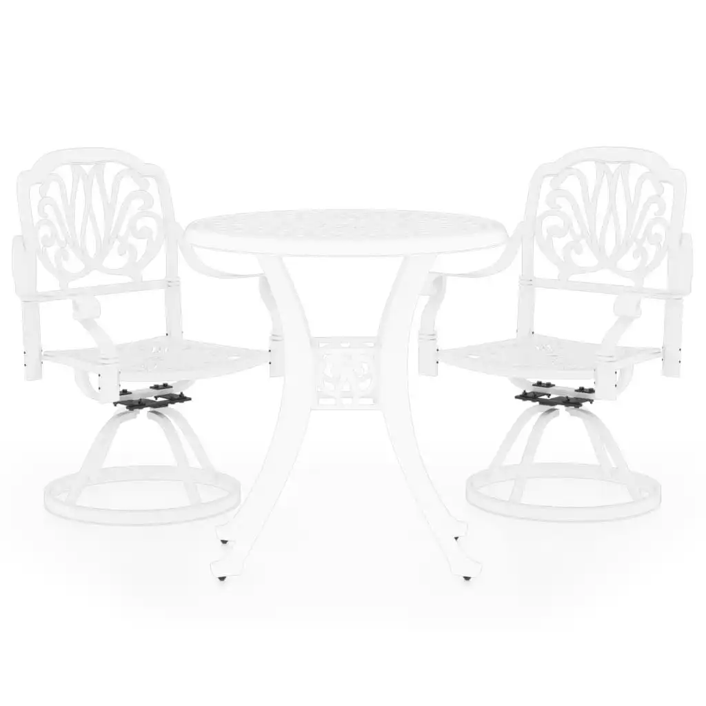 3 Piece Bistro Set Cast Aluminium White 3070591