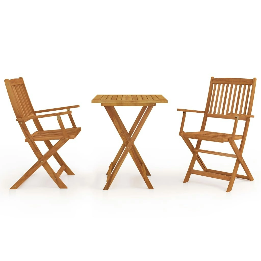 3 Piece Folding Garden Dining Set Solid Acacia Wood 3058253