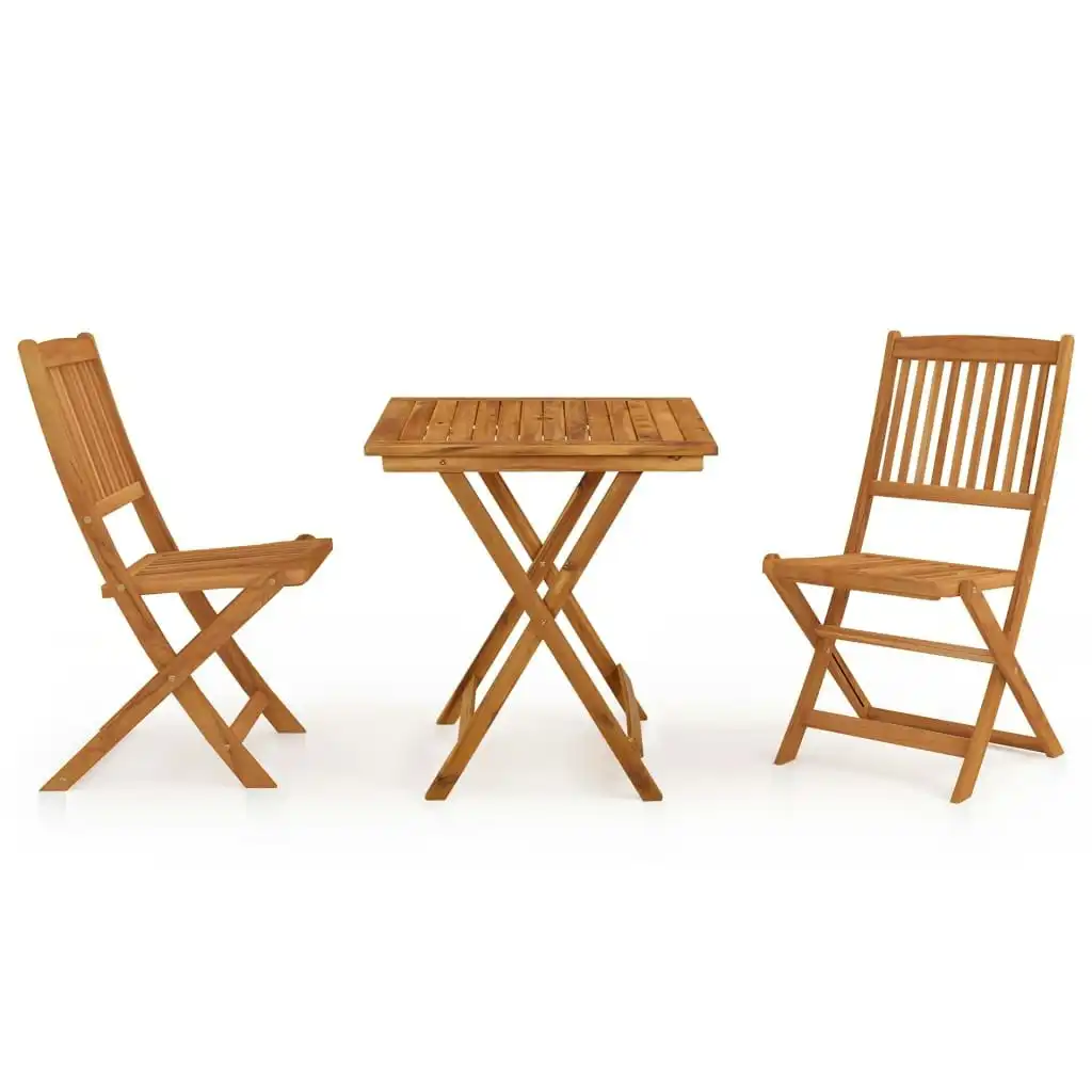 3 Piece Folding Garden Dining Set Solid Acacia Wood 3058258