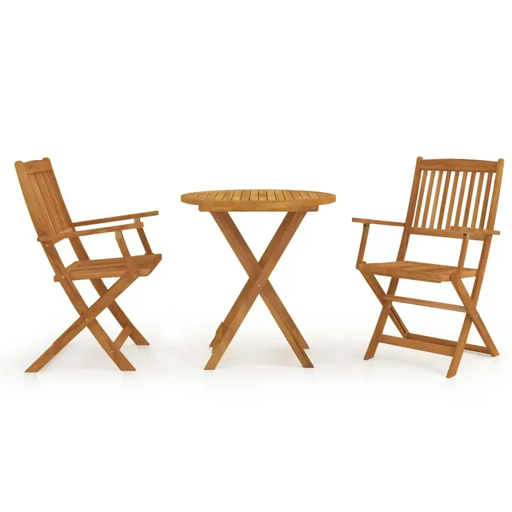 3 Piece Folding Garden Dining Set Solid Acacia Wood 3058255