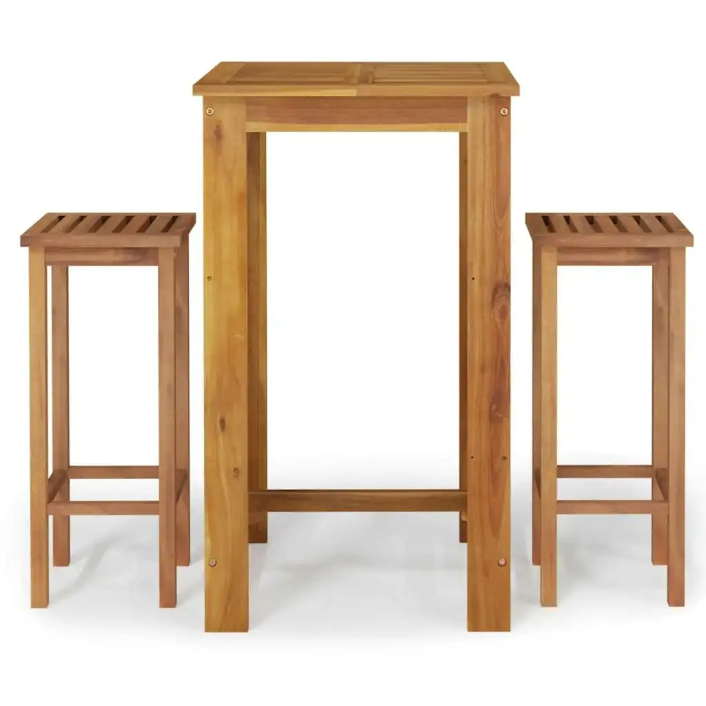 3 Piece Garden Bar Set Solid Wood Acacia 3154386