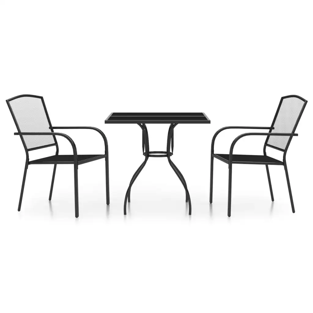 3 Piece Garden Dining Set Anthracite Steel 3187965