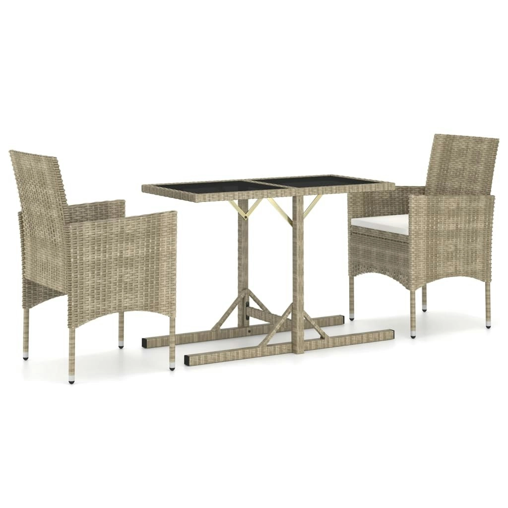 3 Piece Garden Dining Set Beige 3072459