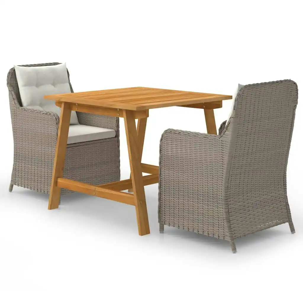 3 Piece Garden Dining Set Brown 3068716