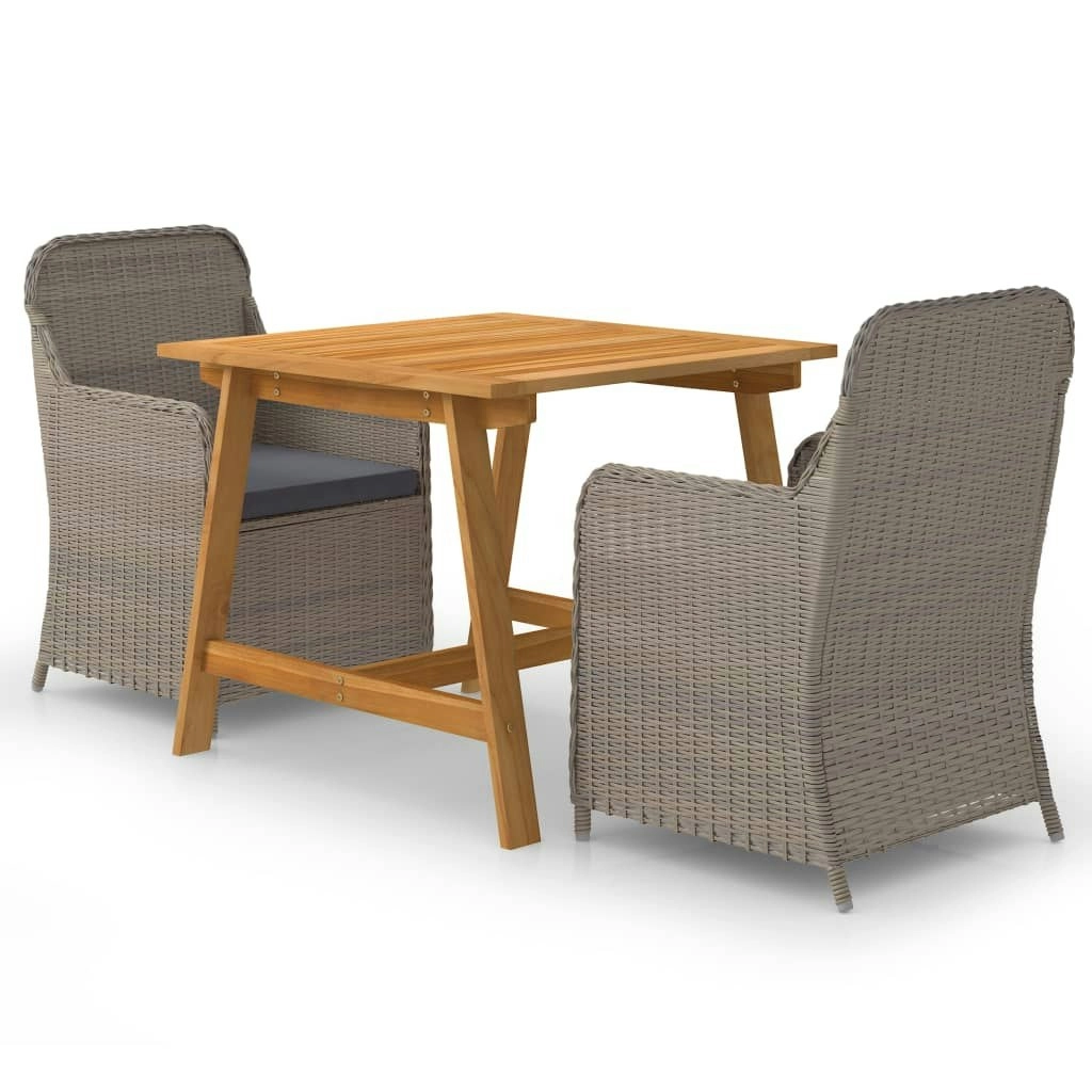 3 Piece Garden Dining Set Brown 3068715