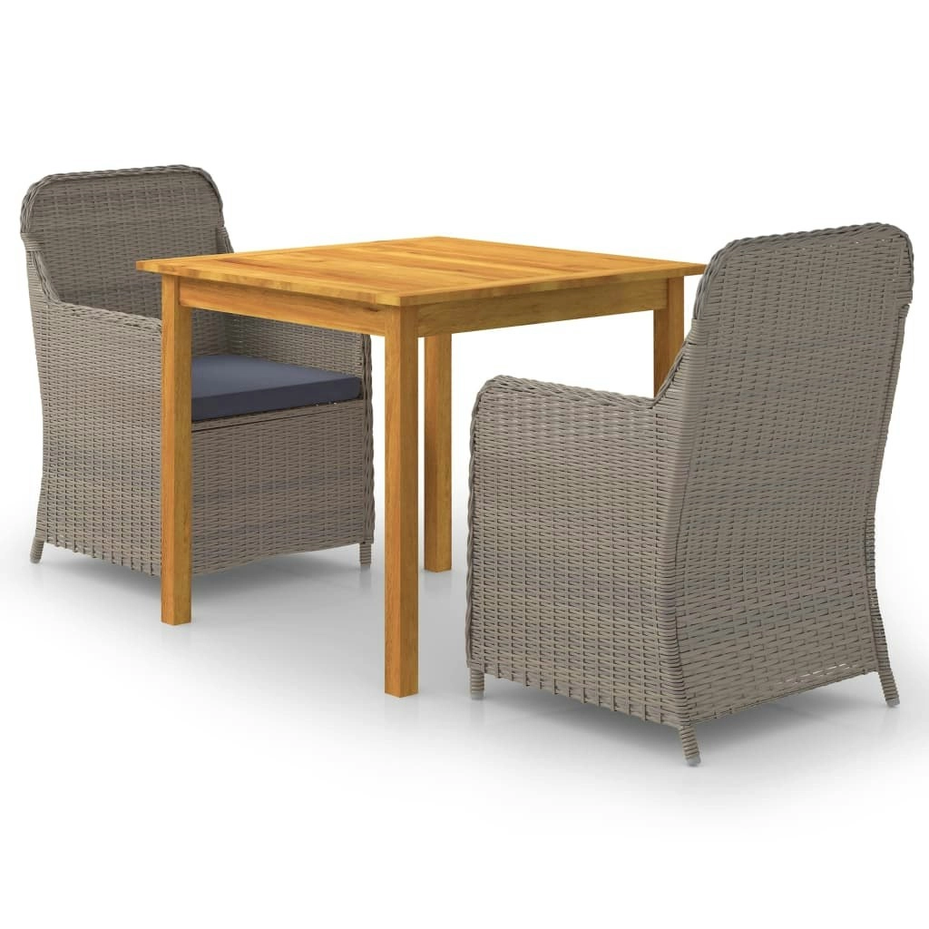 3 Piece Garden Dining Set Brown 3067723