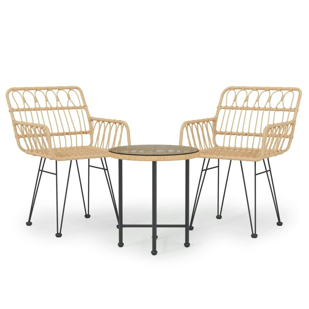 3 Piece Garden Dining Set Poly Rattan 3157829