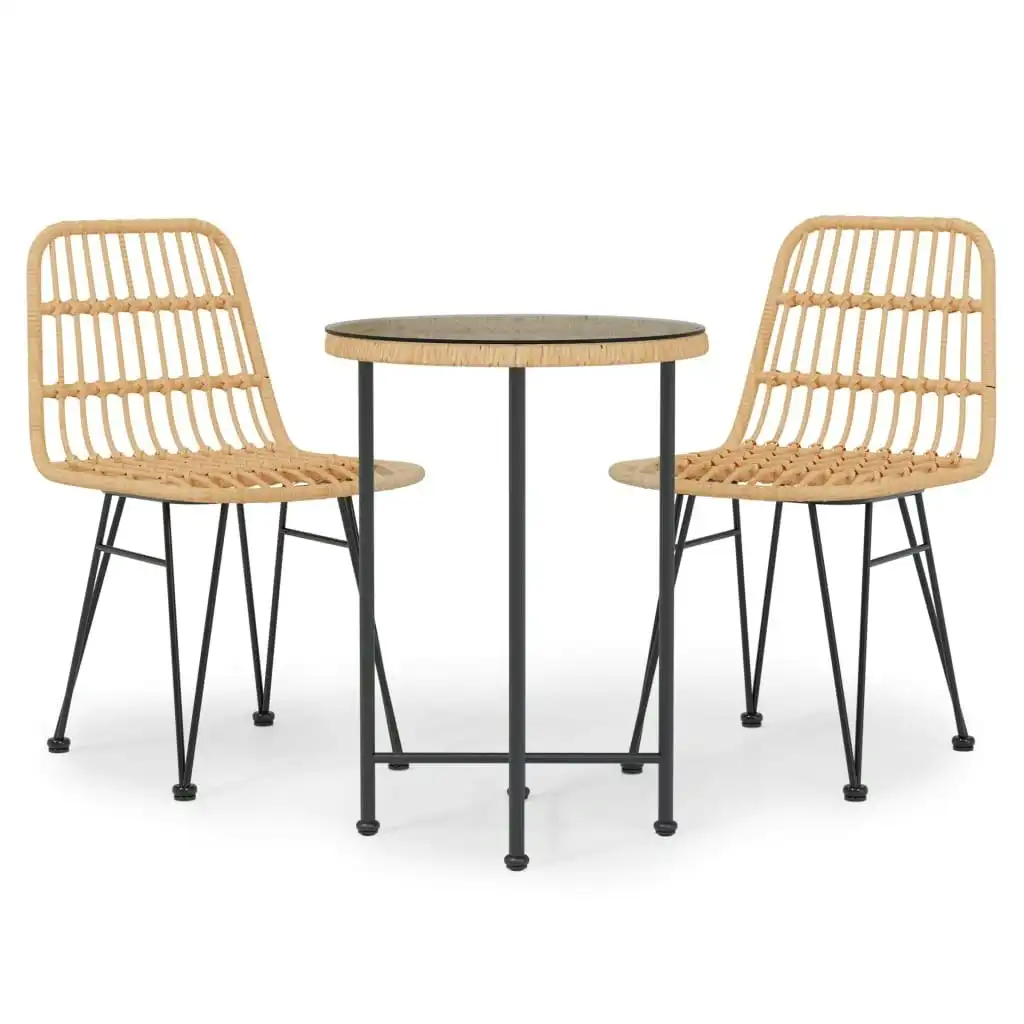 3 Piece Garden Dining Set Poly Rattan 3157835