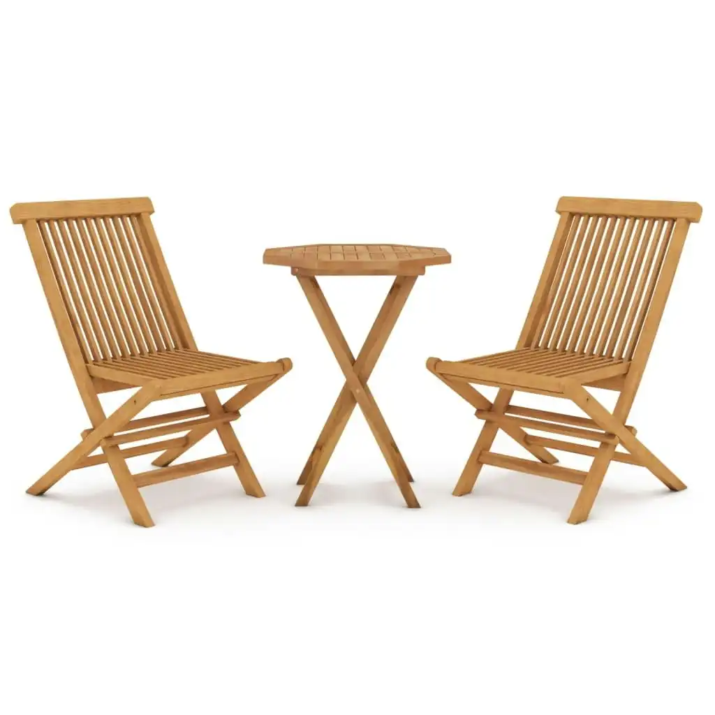 3 Piece Garden Dining Set Solid Wood Teak 3087190