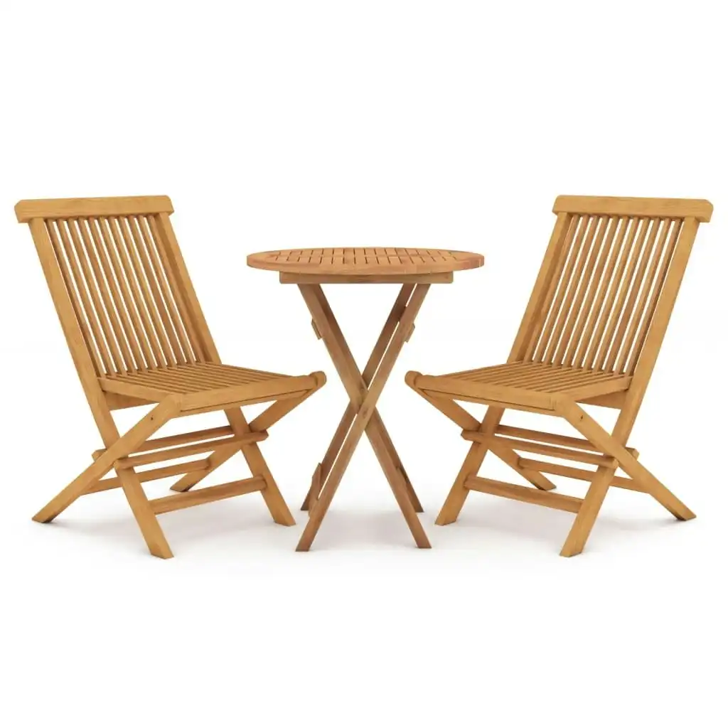 3 Piece Garden Dining Set Solid Wood Teak 3087186