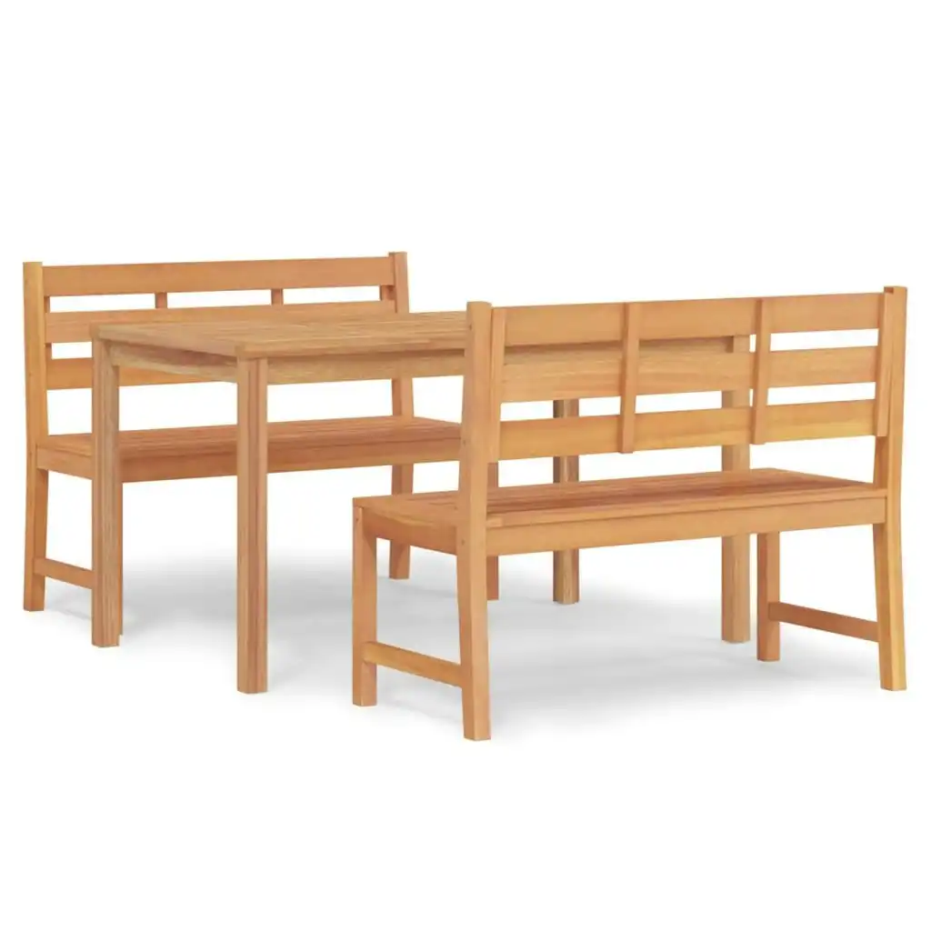 3 Piece Garden Dining Set Solid Wood Teak 3157193